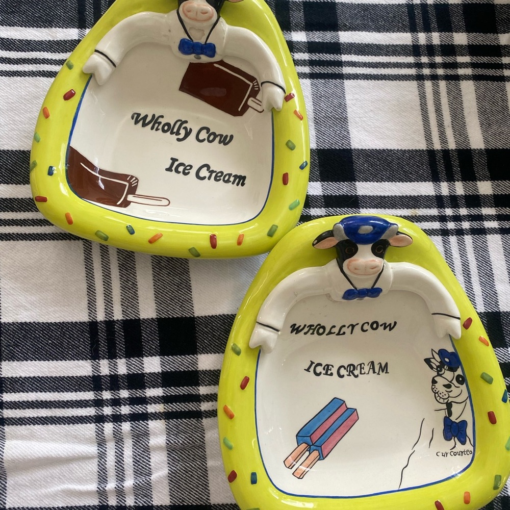 Set of Ceramic Ice Cream Themed Bowls